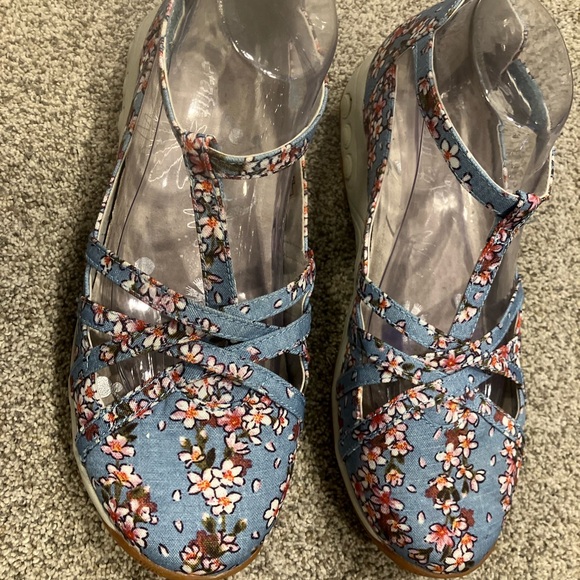 Therafit Danielle Womens Shoes US 9.5 -10 Blue Pink Floral - Picture 2 of 10